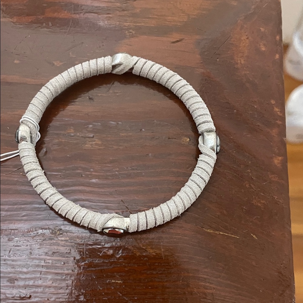 New York & Company Taupe Bangle with Silver Details